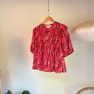 Ba&sh pink smocked top size S